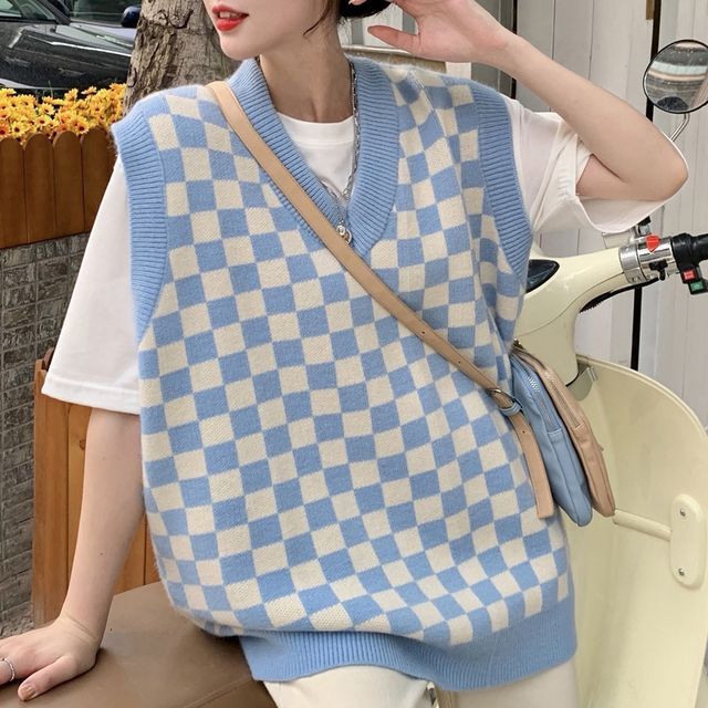 checkerboard vest