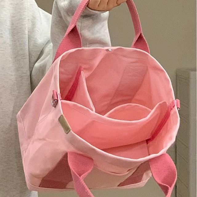 NICOLEBONNIE Plain Canvas Tote Bag YesStyle