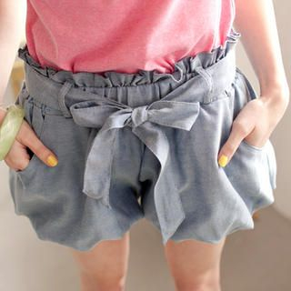 Tokyo Fashion Bow-Accent Frilled Shorts | YesStyle