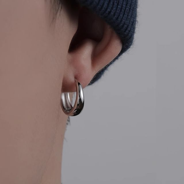 Andante-Polished Layered S999 Silver Hoop Earring Set