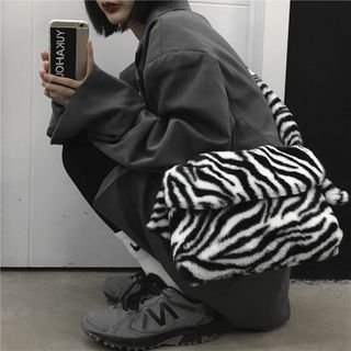 zebra fluffy bag