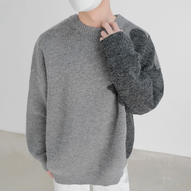 DAZO Studios-Crew Neck Color Block Oversized Sweater
