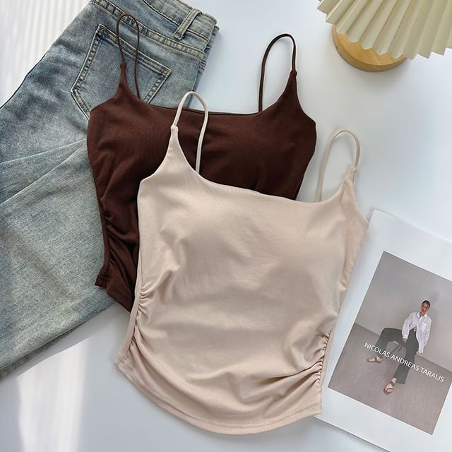 DIYI-Ruched Padded Cami Top