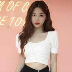 Sweetest Pea - 甜心领短袖短款上衣 Sweetest Pea - 甜心领短袖短款上衣