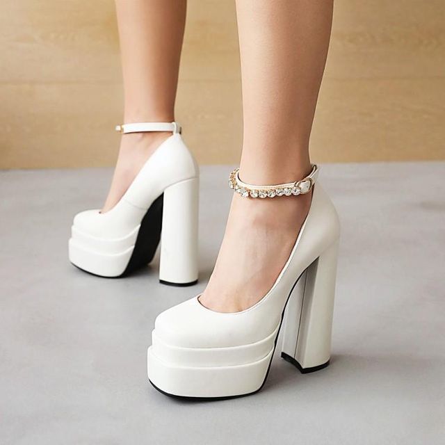 platform rhinestone sandals