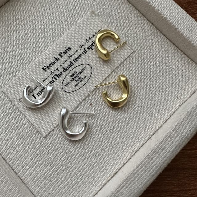 Seirios-Frosted Alloy Open Hoop Earring