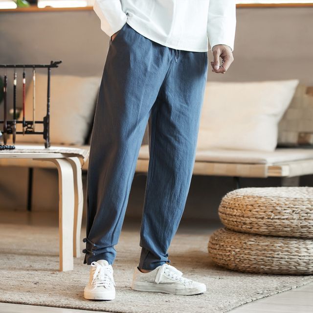 Ninine-Frog Button Harem Pants