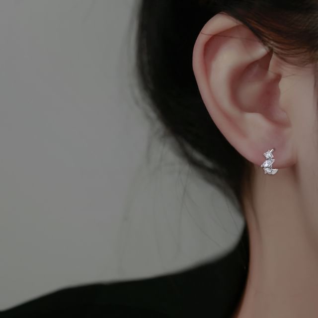 Chimerro-Rhinestone Alloy Hoop Earring