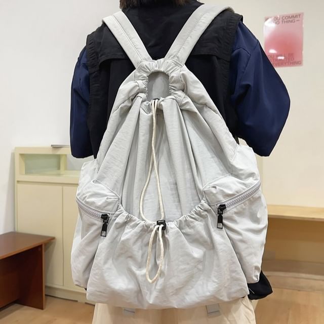 Hikuozy-Drawstring Multi-Pocket Backpack