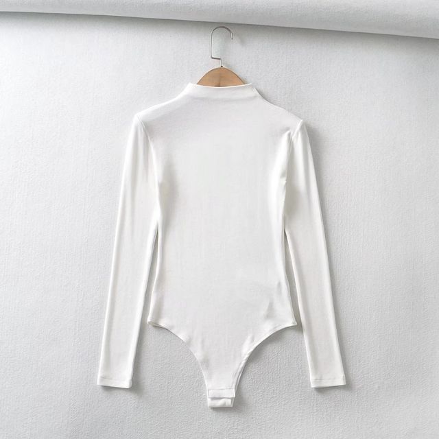 Verlom - Long-Sleeve Square-Neck Bodysuit Top