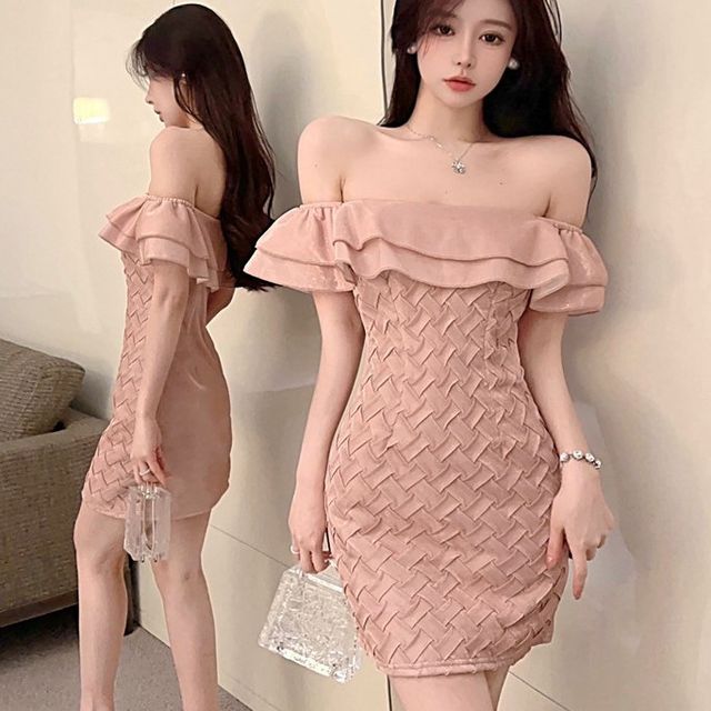off the shoulder plus size dress formal Poly USA W1008 Plus Size Long Off Shoulder Dress with Sleeves