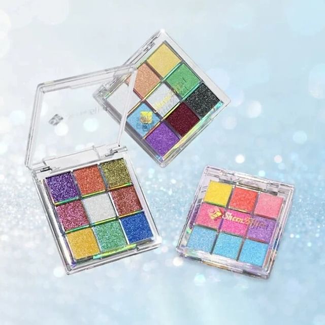SheenEffect-9 Colors Glittery Chameleon Eyeshadow Palette - Encounter - Palette ombres pailletées 9 teintes