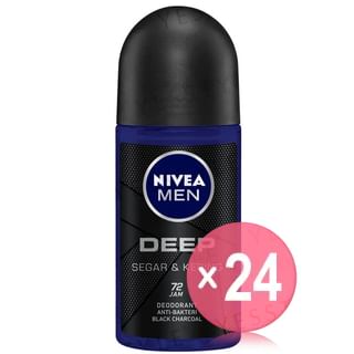 NIVEA - Men Deep Segar & Kering Anti-Bakteri Black Charcoal Deodorant Roll On (x24) (Bulk Box)