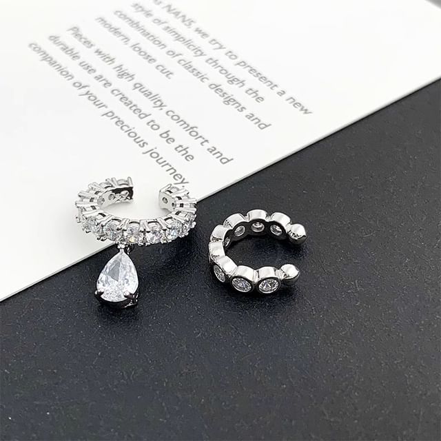 Jael-Rhinestone Asymmetrical Ear Cuff