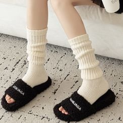 laceyleft - Plain Ribbed Knit Leg Warmers