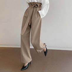 DABAGIRL - Paperbag-Waist Wide Dress Pants DABAGIRL - Paperbag-Waist Wide Dress Pants