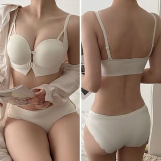 Apearin Plain Bra / Panties Set Sale