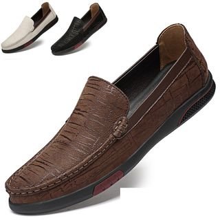 faux leather slip ons