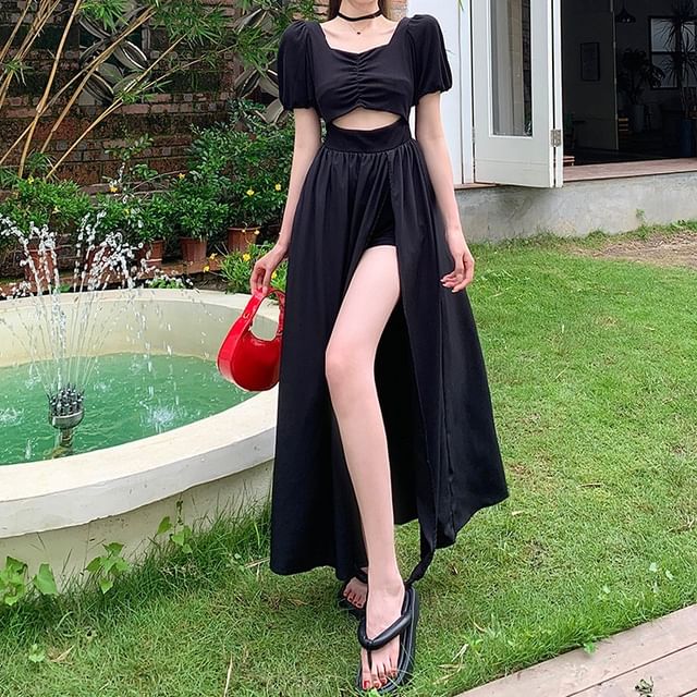 chinese dress ladies FLOR CUT OUT MIDI DRESS