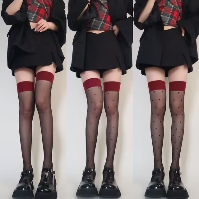 JVL-Sheer Color Block Tights
