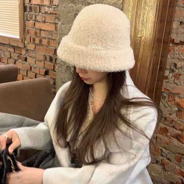 4-4 STUDIO-Faux Shearling Bucket Hat