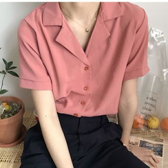 Whoosh - Plain Short-Sleeve Blouse Whoosh - Plain Short-Sleeve Blouse