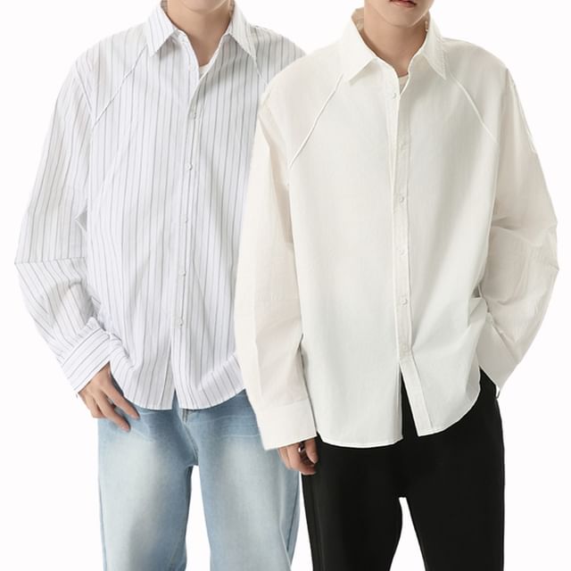 FAERIS-Long-Sleeve Button-Up Shirt