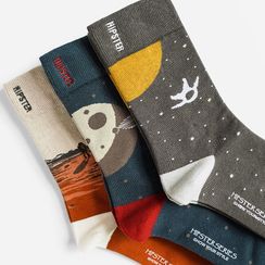 QUICKSOOX - Space Graphic Socks / Set (3 Pairs) QUICKSOOX - Space Graphic Socks / Set (3 Pairs)