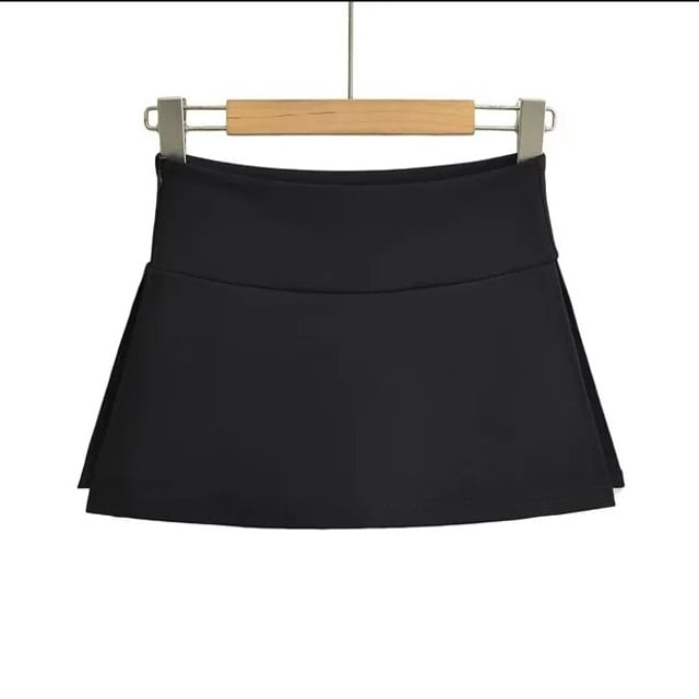 Ulark-High Waist Slit Skort