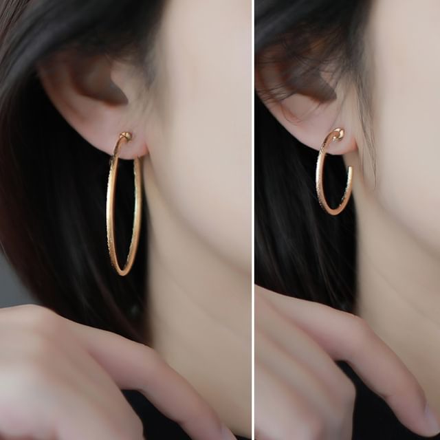 pexrl jewelry-Textured Hoop Alloy Ear Cuff