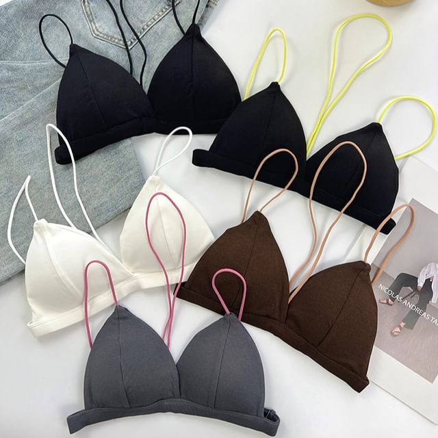 DIYI-Contrast Trim Bralette