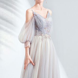 cold shoulder evening gowns