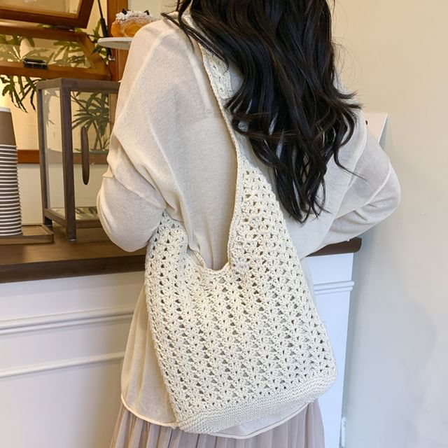 Skyglow-Crochet Knit Tote Bag