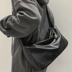 EAVALURE - Plain Faux Leather Crossbody Bag
