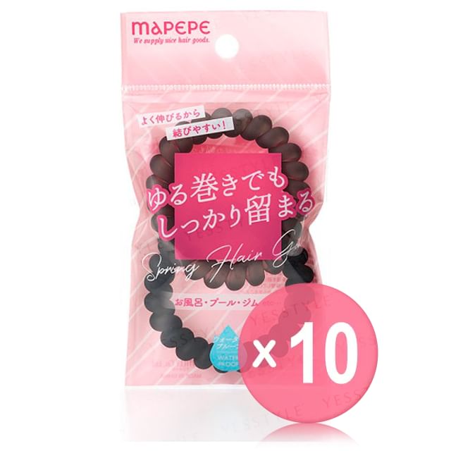 Chantilly-Mapepe Spring Hair Rubber Matte Black 10pcs Bundle Set
