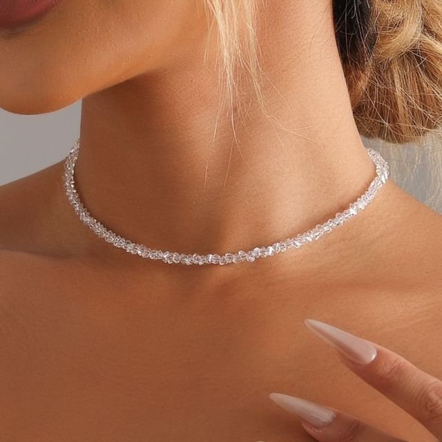 LIVSIA-Faux Crystal Choker