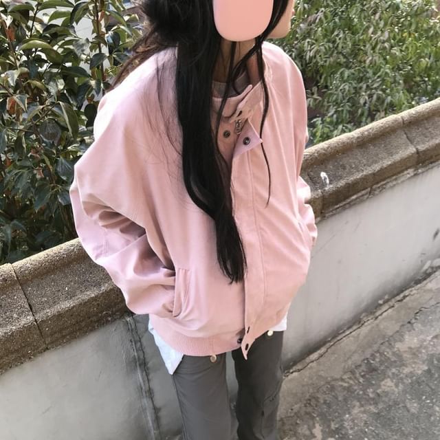 Glotto-Long Sleeve Stand Collar Cargo Jacket
