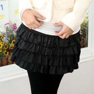 59 Seconds-Satin Layered Skirt-One Size