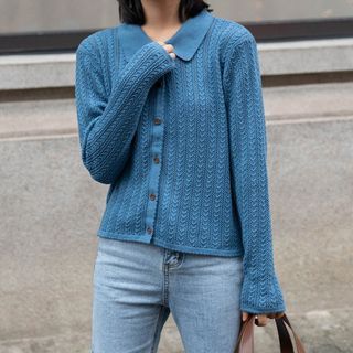 eyelet knit cardigan