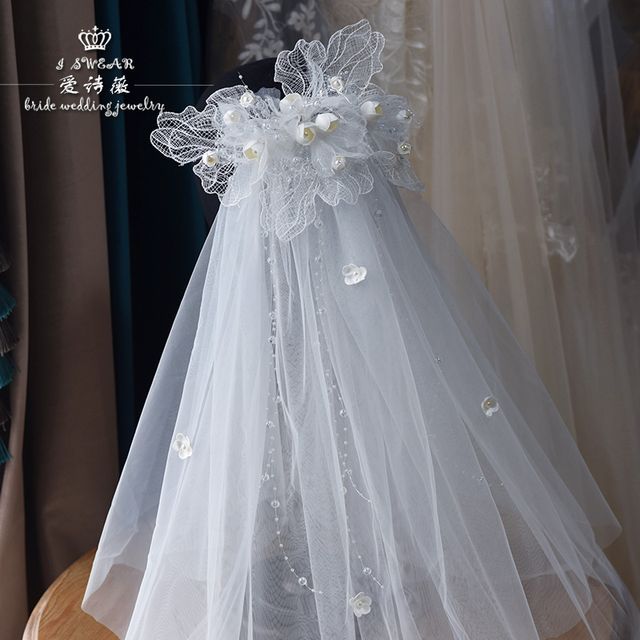 Kanzashi-Lace Wedding Veil