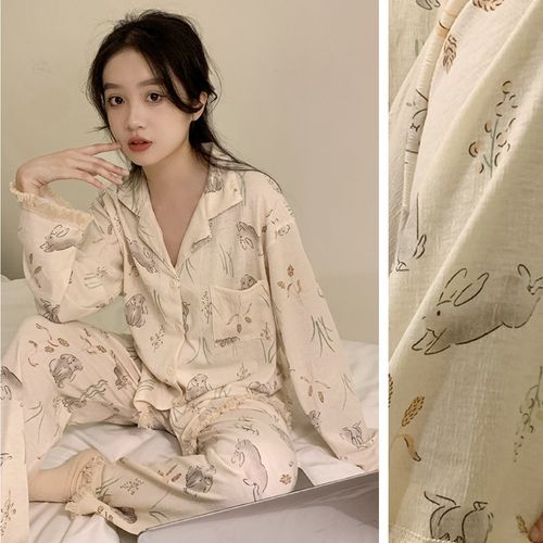 Women's rabbit print pajamas hot sale