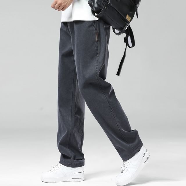 Nataro-Mid Rise Plain Loose Fit Pants