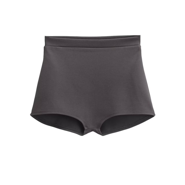 Hollahop-High Waist Plain Hot Pants