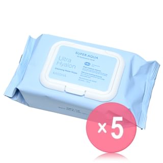 MISSHA - Super Aqua Ultra Hyalron Cleansing Water Wipes 5pcs Bundle Set