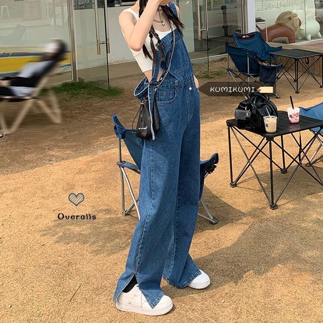 Horrysonie - Side-Slit Denim Jumper Pants | YesStyle
