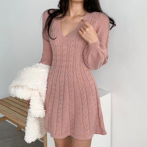 a line sweater dress