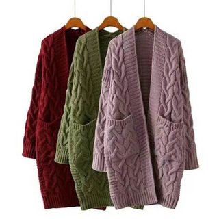 cable knit coat