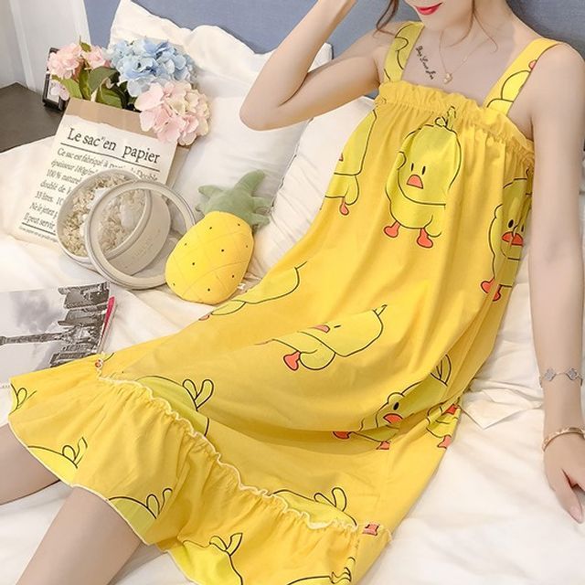 Sweetzer Printed Sleeveless Pajama Dress YesStyle