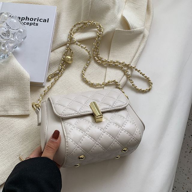 Kunado Quilted Flap Crossbody Bag YesStyle