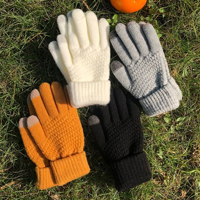 Melon Juice-Contrast Trim Gloves